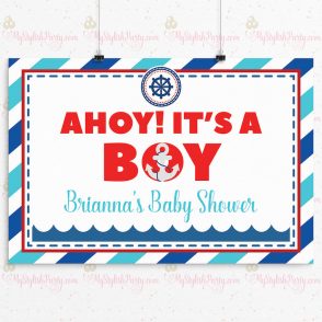 Ahoy Its A Boy Baby Shower Backdrop